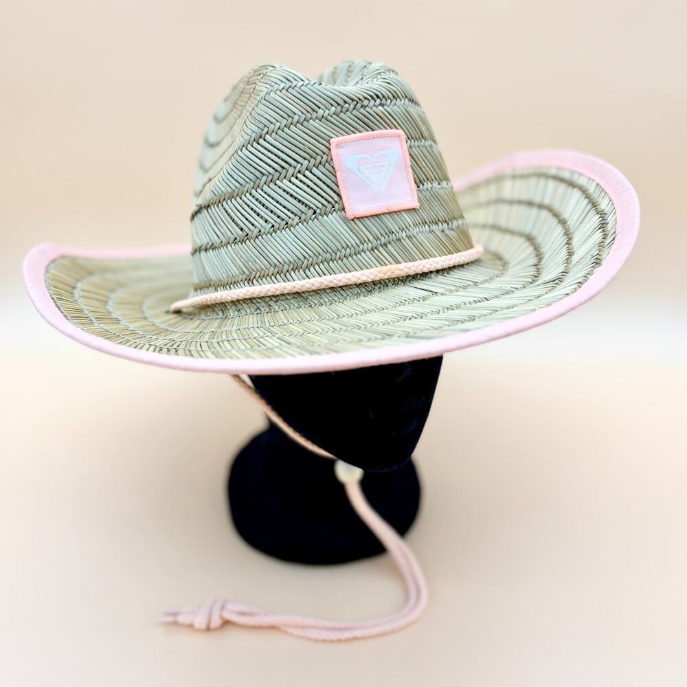 Roxy Cowboy Hat Womens OSFM Straw Pink Western Cowgirl Beach Sun Festival